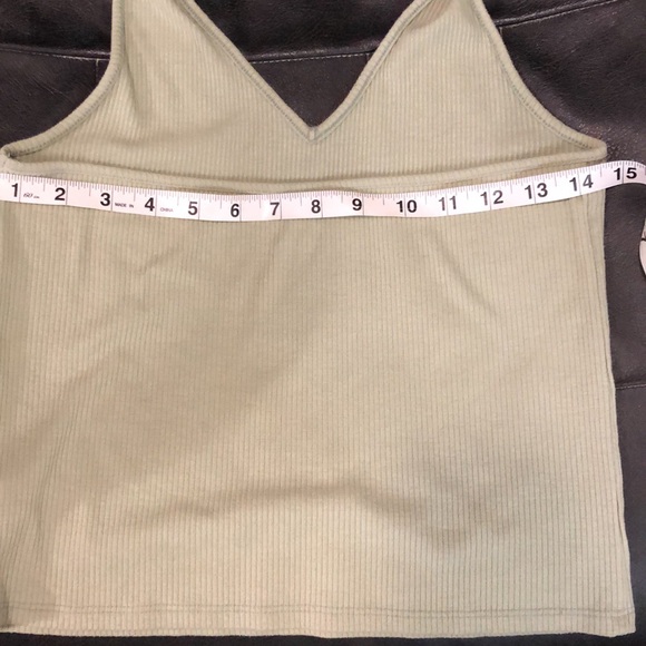 American Eagle Green Ribbed Halter Tank Top Size Large - Picture 9 of 11